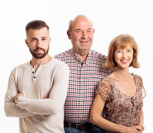 Martine, Pierre-Marie et Jean-Etienne Chermette