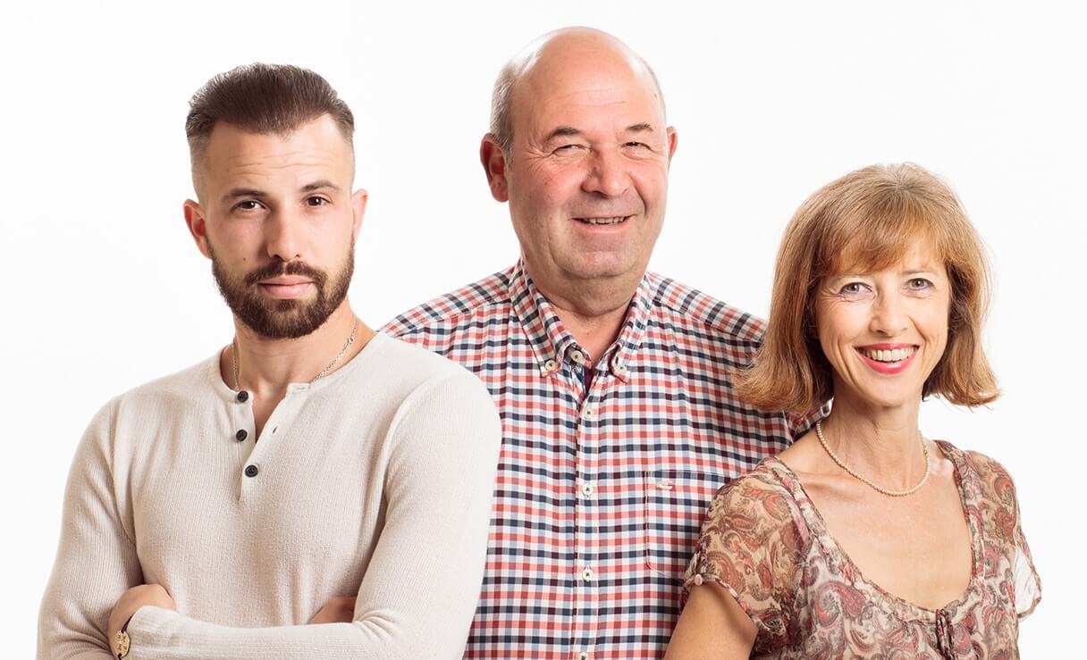 Famille Chermette, Martine, Pierre-Marie et Jean-Étienne