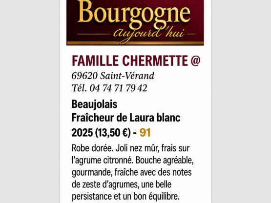 Beaujolais Blanc « Fraîcheur de Laura » 2025