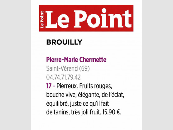 Brouilly « Pierreux » 2025 -  LE POINT