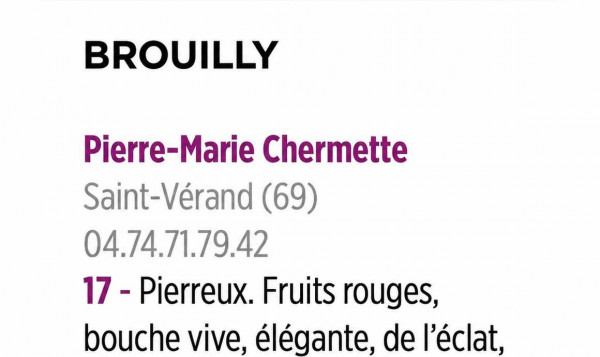 Brouilly « Pierreux » 2025 -  LE POINT
